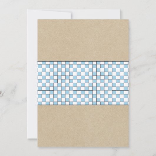 Trendy Baby Q Sprinkle für Baby-Dusche Einladung (Rückseite)