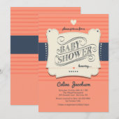 Trendy Baby Shower Einladung (Vorne/Hinten)