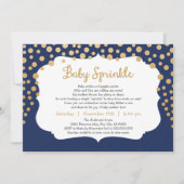 Trendy Baby Sprinkle Einladungen, Marineboldgold Einladung (Vorderseite)
