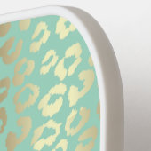 Trendy Bale Robin Egg Blue Leopard Print Girls Pickleball Schläger (Linke Seite)