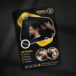 Trendy Barbershop Hair Styling Barber Shop Haarsch Flyer