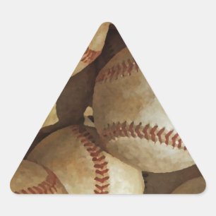 Trendy Baseball Artwork Dreieckiger Aufkleber