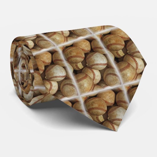 Trendy Baseball Artwork Krawatte (Gerollt)