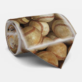 Trendy Baseball Artwork Neck Tie Krawatte (Gerollt)