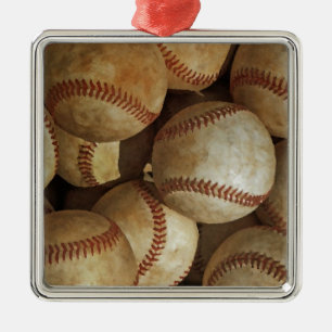 Trendy Baseball Artwork Ornament Aus Metall