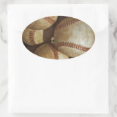 Trendy Baseball Artwork Ovaler Aufkleber (Tasche)