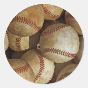 Trendy Baseball Artwork Runder Aufkleber