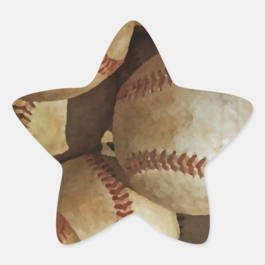 Trendy Baseball Artwork Stern-Aufkleber (Vorderseite)