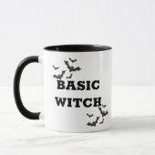 Trendy Basic Hexe Halloween Schwarz-Weiß Tasse (Links)