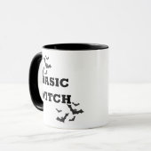 Trendy Basic Hexe Halloween Schwarz-Weiß Tasse (Vorderseite Links)