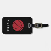 Trendy Basketball Fügen Sie Ihren Namen Personalis Gepäckanhänger (Vorderseite horizontal)
