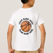 Trendy Basketball Fügen Sie Ihren Namen Personalis T-Shirt (Rückseite)