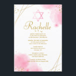 Trendy Bat Mitzvah Einladung<br><div class="desc">Eine Aquarelleinladung mit whimsical, Ecke, Blume, goldfarbenen abstrakten Linien und Punkten und einem Stern von David. Frame Vektor erstellt von pikisuperstar - www.freepik.com). () Die Karte ist leicht anzupassen mit Ihrem Wortlaut, Schriftart, Schriftart Farbe, Papierform Optionen und Auswahl von sechs Papiertypen.() Nicht genau, was Sie suchen? Alle unsere Produkte können...</div>