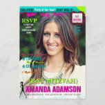 Trendy Bat Mitzvah Magazine Cover Einladungen<br><div class="desc">Trendy Bat Mitzvah Magazine Cover Einladungen. Diese bunten und trendigen jüdischen Ritt der Passage Bat Mitzvah Magazin Einladungen sind ideal für Ihre Teenager Party Feiern! Freude leuchtende Farben, die im Stil fluoreszieren, gehören zu den trendigen Farben der Teenager. Passen Sie diese Party Einladung mit Ihrem Teenager-Bild oder Lieblings-Foto im Hintergrund...</div>