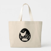 Trendy Bauernhof Bio Frische Eier Hühnergeschenk Jumbo Stoffbeutel (Rückseite)