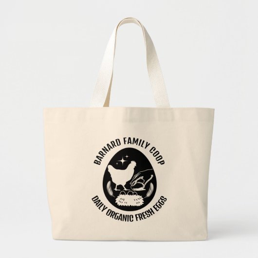Trendy Bauernhof Bio Frische Eier Hühnergeschenk Jumbo Stoffbeutel (Vorne)
