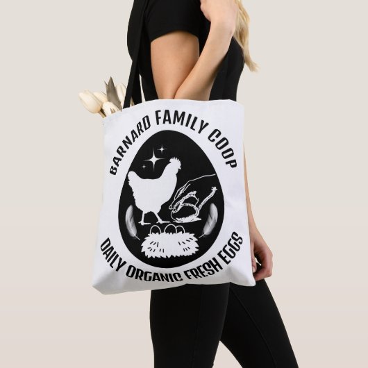 Trendy Bauernhof Bio Frische Eier Hühnergeschenk Tasche (Von Nahem)