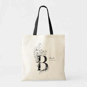 Trendy Bauernhof rustikale Letter B mit Monogramm Tragetasche