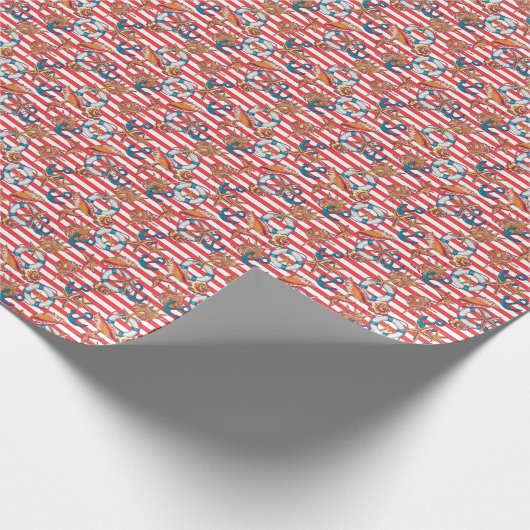 Trendy Beach Pattern Geschenkpapier (Ecke)