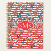Trendy Beach Pattern | Monogramm Planer (Vorderseite)