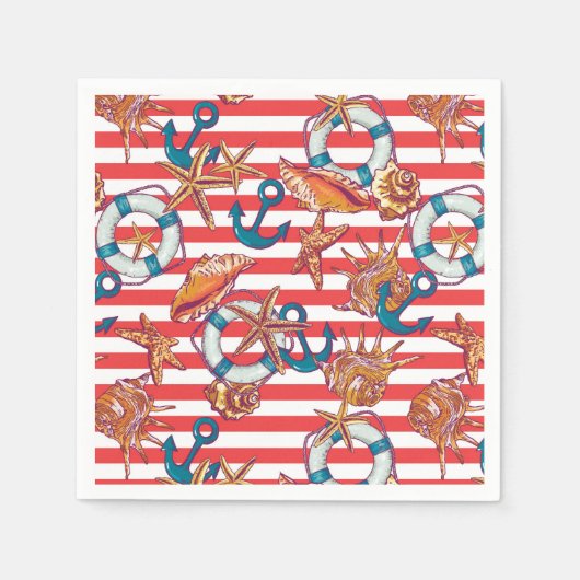 Trendy Beach Pattern Serviette (Vorderseite)