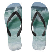 Trendy Beach Seaside Sea Waves Sand Template Badesandalen (Fußbett)