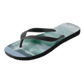 Trendy Beach Seaside Sea Waves Sand Template Badesandalen (Schrägansicht)