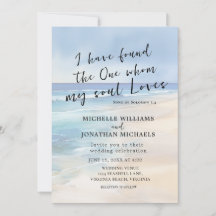 Trendy Beach Watercolor Ocean Christlich Wedding