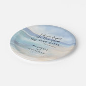 Trendy Beach Watercolor Ocean Christlich Wedding Pappteller (Schrägansicht)