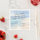 Trendy Beach Watercolor Ocean Christlich Wedding Serviette (Beispiel)
