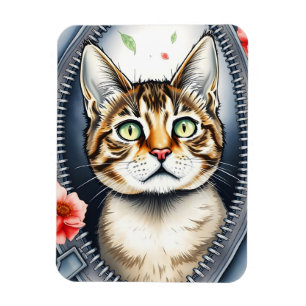 Trendy Beautiful Niedlich Watercolor Cat Collectio Magnet