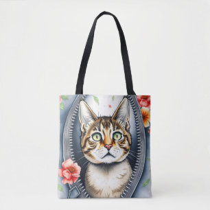 Trendy Beautiful Niedlich Watercolor Cat Collectio Tasche