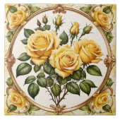 Trendy Beautiful Yellow Rose Collection Fliese (Vorderseite)