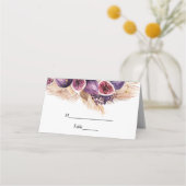 Trendy Beauty Lila Figs & Pampas Platzkarte (Vorderseite)