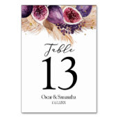 Trendy Beauty Lila Figs & Pampas Tischnummer (Rückseite)
