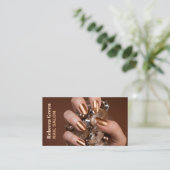 Trendy Beauty Manicurist Nagelnail Salon Visitenkarte (Stehend Vorderseite)