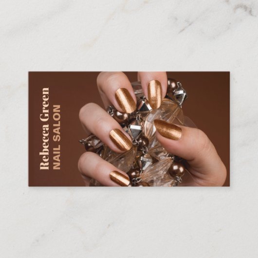 Trendy Beauty Manicurist Nagelnail Salon Visitenkarte (Vorderseite)