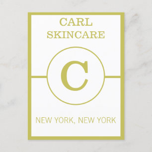 Trendy Beauty Salon Monogram Business Program Postkarte