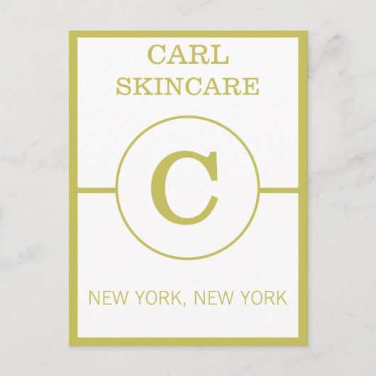 Trendy Beauty Salon Monogram Business Program Postkarte (Vorderseite)