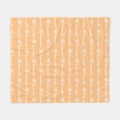 Trendy Bee Custom Calligraphy Name Peach Fleecedecke (Vorderseite (Horizontal))