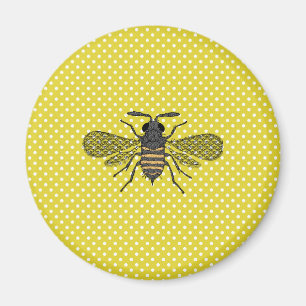 Trendy BEE Yellow Punkt Muster Geschenkdekor NEU Magnet