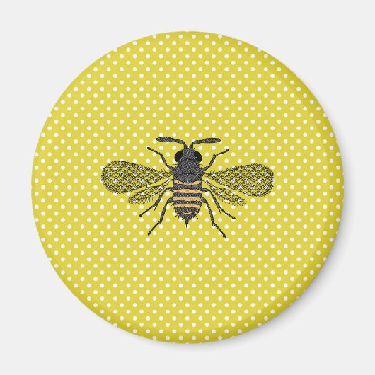 Trendy BEE Yellow Punkt Muster Geschenkdekor NEU Magnet (Vorne)