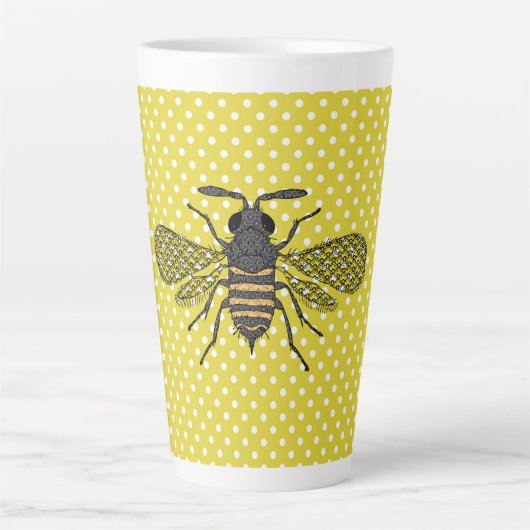 Trendy BEE Yellow Punkt Muster Geschenkdekor NEU Milchtasse (Vorderseite)