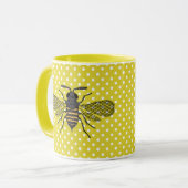 Trendy BEE Yellow Punkt Muster Geschenkdekor NEU Tasse (Vorderseite Links)