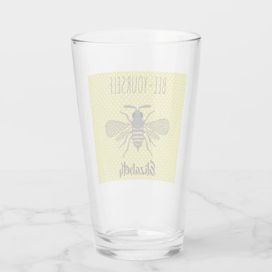 Trendy BEE YOURSELF Yellow Punkt DECOR Glas (Rückseite)