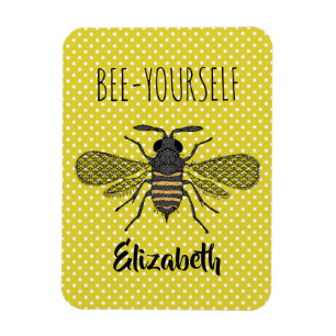 Trendy BEE YOURSELF Yellow Punkt DECOR Magnet