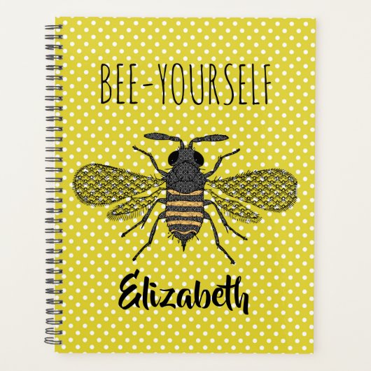 Trendy BEE YOURSELF Yellow Punkt DECOR Planer (Vorderseite)