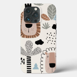 Trendy Beige BLack Lion Modern Tough Case