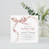 Trendy Beige Bow Abschluss Feiertagskarte (Stehend Vorderseite)