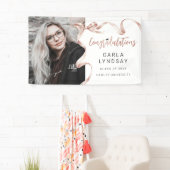 Trendy Beige Bow Foto Abschluss Banner (Insitu)